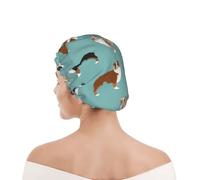 Shower Cap For Women UK & Men Reusable Waterproof with Elastic Band Printed Australian Shepherds