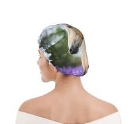 Shower Cap For Women UK & Men Reusable Waterproof with Elastic Band Printed Beautiful Palomino Horse Lavender