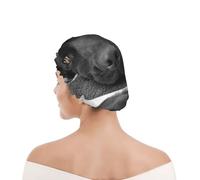 Shower Cap For Women UK & Men Reusable Waterproof with Elastic Band Printed Black Lab Labrador Dog Puppy Cute Dog