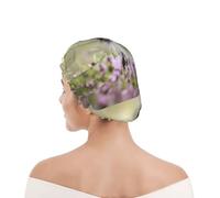Shower Cap For Women UK & Men Reusable Waterproof with Elastic Band Printed Border Collie Lawn Black Border Collie Pets