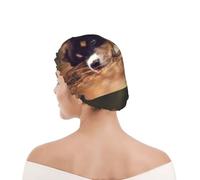 Shower Cap For Women UK & Men Reusable Waterproof with Elastic Band Printed Border Collie Puppy Bokeh Brown Border Collie