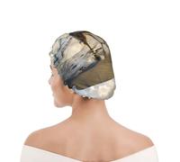 Shower Cap For Women UK & Men Reusable Waterproof with Elastic Band Printed Border Collie Sea Sky Dog