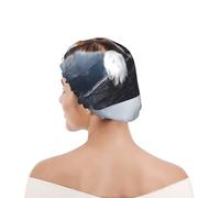 Shower Cap For Women UK & Men Reusable Waterproof with Elastic Band Printed Brown Border Collie Bokeh God With Yellow Eyes