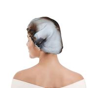Shower Cap For Women UK & Men Reusable Waterproof with Elastic Band Printed Cute Cavalier King Charles Spaniel