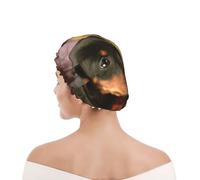Shower Cap For Women UK & Men Reusable Waterproof with Elastic Band Printed Dachshund Puppies Pets Dogs Small Dachshund