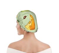 Shower Cap For Women UK & Men Reusable Waterproof with Elastic Band Printed Doodle Broccoli Cheese Avocado