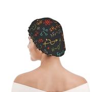 Shower Cap For Women UK & Men Reusable Waterproof with Elastic Band Printed Educational Chemistry Equation Experiment