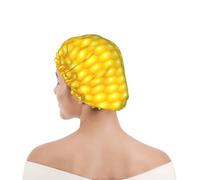 Shower Cap For Women UK & Men Reusable Waterproof with Elastic Band Printed Fresh Ripe Corn Cobs Pattern