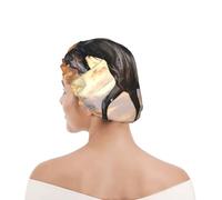 Shower Cap For Women UK & Men Reusable Waterproof with Elastic Band Printed Friesian Horse Design