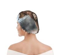 Shower Cap For Women UK & Men Reusable Waterproof with Elastic Band Printed Highland Cow Scottish Wildlife
