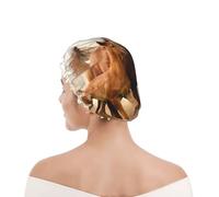 Shower Cap For Women UK & Men Reusable Waterproof with Elastic Band Printed Horses Cubs Two Run