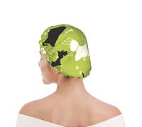 Shower Cap For Women UK & Men Reusable Waterproof with Elastic Band Printed Hund Silhouette Scottie Westie Tier