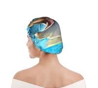 Shower Cap For Women UK & Men Reusable Waterproof with Elastic Band Printed Lovely Dolphin Printed