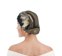 Shower Cap For Women UK & Men Reusable Waterproof with Elastic Band Printed Lovely Labrador Dog