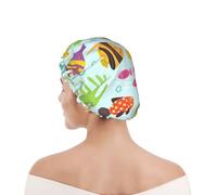 Shower Cap For Women UK & Men Reusable Waterproof with Elastic Band Printed Sea Life Marine Animals