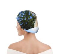 Shower Cap For Women UK & Men Reusable Waterproof with Elastic Band Printed Shih Tzu Close-up
