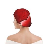Shower Cap For Women UK & Men Reusable Waterproof with Elastic Band Printed Valentines Glitters Love Hearts Printed