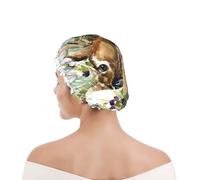 Shower Cap For Women UK & Men Reusable Waterproof with Elastic Band Printed Watercolor Wildlife Deer