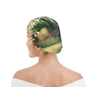 Shower Cap For Women UK & Men Reusable Waterproof with Elastic Band Printed Wild Spring Snowdrop