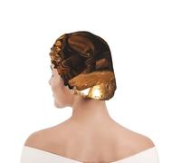 Shower Cap For Women UK & Men Reusable Waterproof with Elastic Band Printed Wine Oak Container