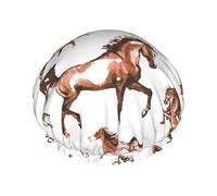 Shower Cap, Horse Reusable Bath Shower Caps For Women Long Hair, Double Layer Waterproof Bathing Shower Hat Hair Protector For Kids Girls Women, 1 Pack