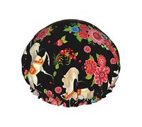 Shower Cap, Horse Reusable Bath Shower Caps For Women Long Hair, Double Layer Waterproof Bathing Shower Hat Hair Protector For Kids Girls Women, 1 Pack