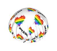 Shower Cap Lgbt Love Bath Caps Waterproof Hair Cap Double Layer Lightweight Shower Caps For Women Men Kids Teens