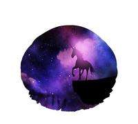 Shower Cap Mysterious Unicorn Double WaterproofBathing Hata Silhouette of aUnicorn Against a Space Night Sky for Women Hotel Travel Cooking Working