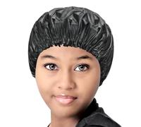 Shower Cap Re-Useable, Shower caps XL, L, Small, Jumbo&Thick Waterproof Plastic Elastic Hair Bath Caps For Women Kids Girls, Hotel and Hair Solon, Travel Spa, Home Use (Small)