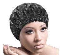 Shower Cap Re-Useable, Shower caps XL, L, Small, Jumbo&Thick Waterproof Plastic Elastic Hair Bath Caps For Women Kids Girls, Hotel and Hair Solon, Travel Spa, Home Use (Large)