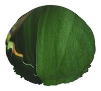 Shower Cap,Red Eyed Frog With Big Leaves Wild Nature Double Waterproof Bathing Cap,Elastic Reusable Shower Cap,Bath Caps Nightcap