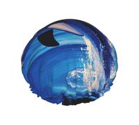 Shower Cap Reusable Bath Caps for Women Long Hair Double Layer Waterproof Hair Caps Elegant dolphin Elastic Shower Hat Hair Protector for Ladies Spa Salon
