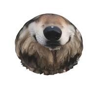 Shower Cap Reusable Bath Caps for Women Long Hair Double Layer Waterproof Hair Caps Lmage of wolf in the snow Elastic Shower Hat Hair Protector for Ladies Spa Salon