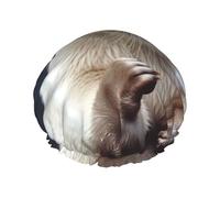 Shower Cap Reusable Bath Caps for Women Long Hair Double Layer Waterproof Hair Caps White Otter Elastic Shower Hat Hair Protector for Ladies Spa Salon