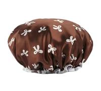 Shower Cap, Reusable Shower Cap for Women Long Hair, Waterproof Bath Caps, Hair Hat For Women Ladies Spa Salon(coffee)
