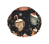 Shower Cap Snowflake Ice Cream Coffee Shower Caps 27Cm Women Men