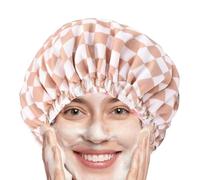 Shower Cap - Triple-Layer Bath Hat | Microfiber Baths Bonnet, Extra Large Caps, Cute Bathing Hats, For Traveling Business Trip Home School Girlfriend Wife Friend Sister Daughter, Full Coverage