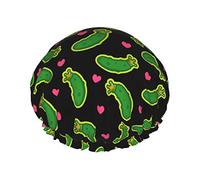 Shower Cap Tropical Plant Reusable Bath Shower Caps For Women Long Hair, Double Layer Waterproof Bathing Shower Hat Hair Protector For Kids Girls Women, 1 Pack