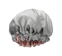 Shower Cap, Waterproof Hair Protector, 9.45x8.66x0.79 Inches Hat with Lining, Double Layer Wrap with Elastic, Reusable Bathing Hood for Ladies, Patterned Salon Shield for Braids, Soft Turban Headpiece