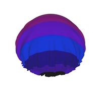 Shower Cap with Elastic Reusable Bath Cap for Women Soft Double Layer Waterproof Hair Cap Pride Flag Vivid Color Shower Caps for Long Short and Curly Hairs