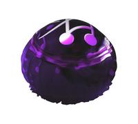 Shower Cap with Elastic Reusable Bath Cap for Women Soft Double Layer Waterproof Hair Cap Purple Music Symbol Shower Caps for Long Short and Curly Hairs