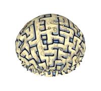 Shower Cap with Labyrinth Treasure Map Print for Women Comfortable Durable and Not Tight Hair Protection Accessory
