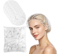 Shower Caps Disposable,100Pcs Large and Thick Waterproof Clear Plastic Elastic 42cm Hair Bath Caps for Women Men Hair Treatment,Salon,Spa,Travel,Home Use,Hotel,Shower