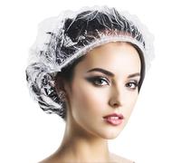 Shower Caps Disposable Plastic Shower Caps for Women Men Bath Caps Hair Cap Waterproof for Salon,Spa,Travel,Home Use,Hotel,Shower (100PCS, 42CM)
