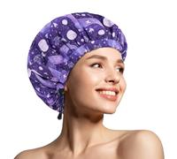 Shower Caps, Double Layer & Adjustable Bathing Cap for Shower, Extra Large Reusable Hair Cap for Women, Waterproof Exterior & EVA Lining, Oversized Design for All Hair Lengths/Style