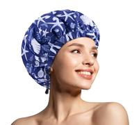 Shower Caps, Double Layer & Adjustable Bathing Cap for Shower, Extra Large Reusable Hair Cap for Women, Waterproof Exterior & EVA Lining, Oversized Design for All Hair Lengths/Style