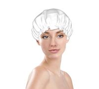 Shower Caps for Women, Reusable Waterproof Shower Cap, Double Layers Elastic Band Long Hair Bath Caps, Skeleton Book Lover Hair Cap for Shower