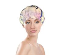Shower Caps for Women, Reusable Waterproof Shower Cap, Double Layers Elastic Band Long Hair Bath Caps, Not All Those Who Wander Are Lost Hair Cap for Shower