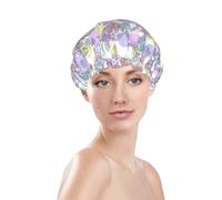 Shower Caps for Women, Reusable Waterproof Shower Cap, Double Layers Elastic Band Long Hair Bath Caps, Sea Turtles Hair Cap for Shower