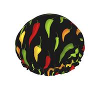 Shower Caps Watercolor Flower Cats Bath Cap for Women Waterproof & adjustable Double Layered Shower Cap